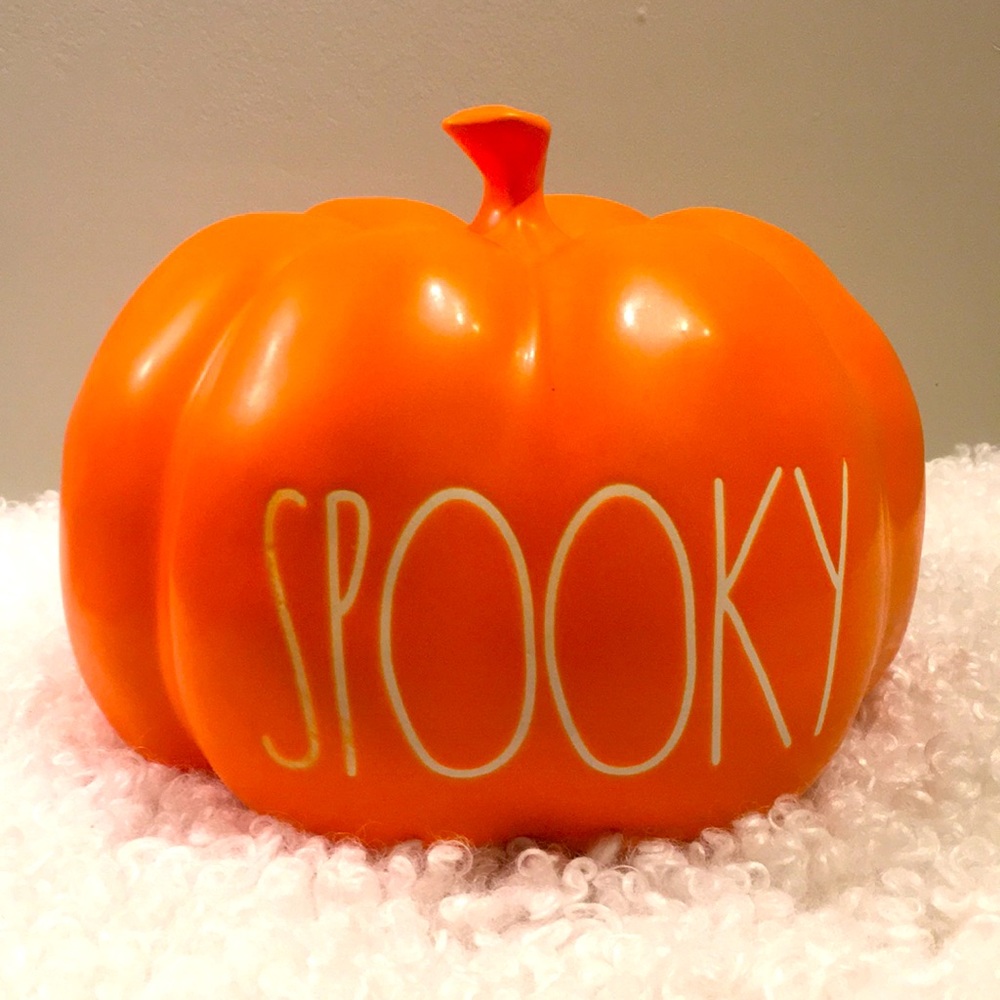 Rae dunn Medium Orange "Spooky" Pumpkin